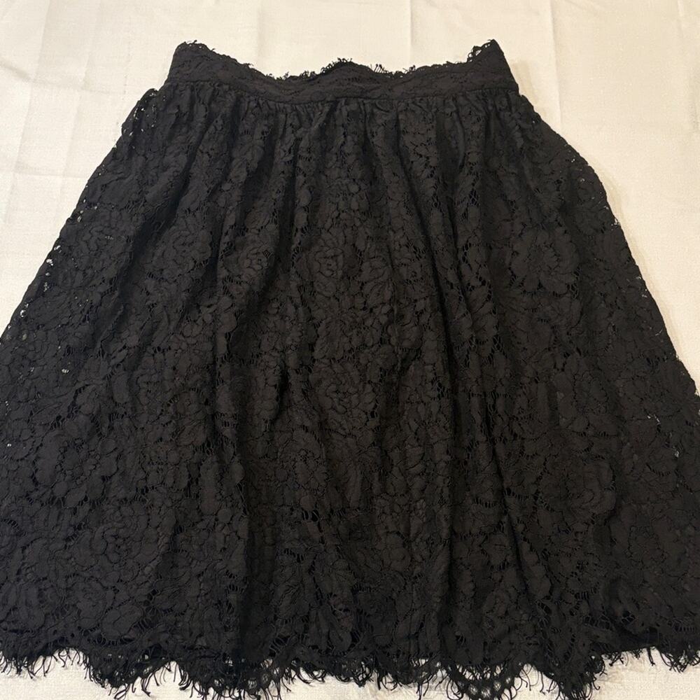 Alya Black Lace Floral Layered A Line Skirt Size S